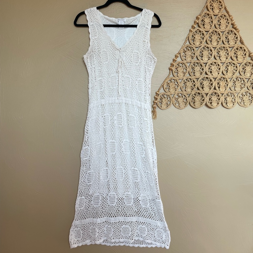 Monroe & Main Vintage Inspired Crochet Lace Midi Dress, Sleeveless, XL